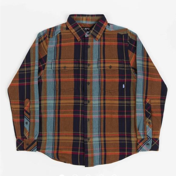 Kavu Carrick Bend Shirt Ocean Depth Plaid Gorpcore Shirt Mens Size M Shacket - Picture 2 of 12
